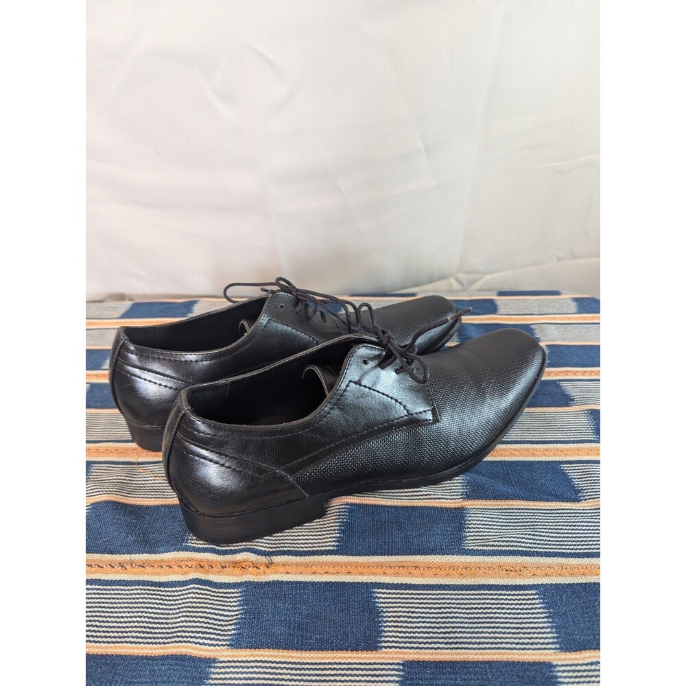 Perry Ellis Portfolio Men’s Black Leather Dress Shoes Lace-up SZ 11.5 [X05]